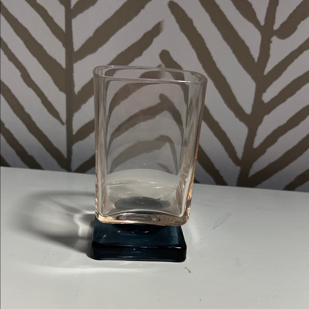 Elegant Square Glass with Blue Base